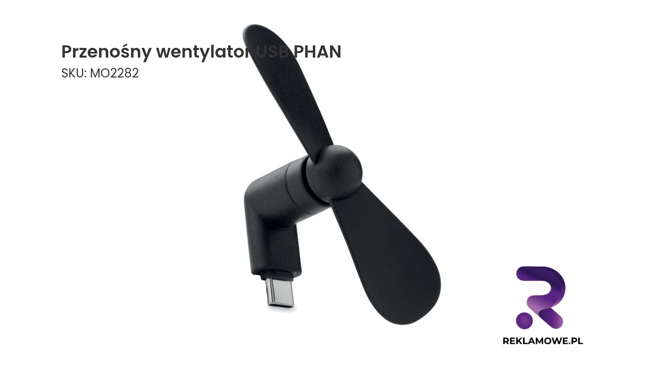 Przenośny wentylator USB PHAN Przenośny wentylator USB PHAN na biurko