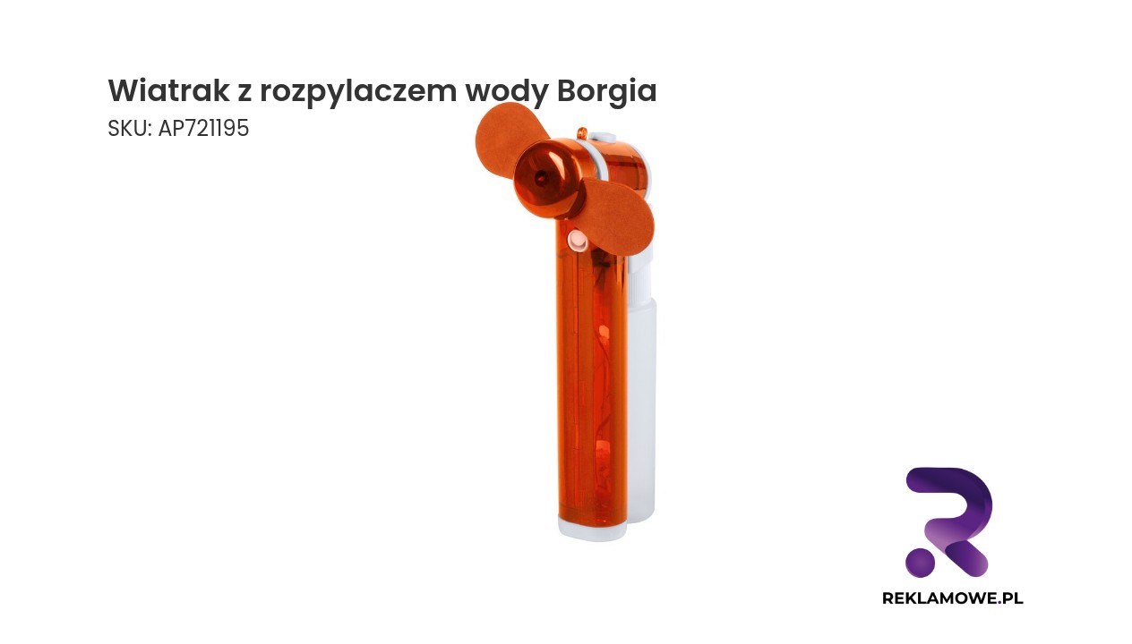 Wiatrak z rozpylaczem wody Borgia Wiatrak z rozpylaczem wody Borgia – przenośny wentylator chłodzący z funkcją mgiełki wodnej